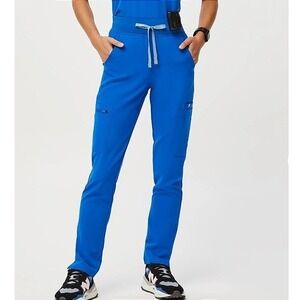 Figs Women's Uniform High Waisted Yola Skinny Scrub Pants Royal Blue Size S EUC